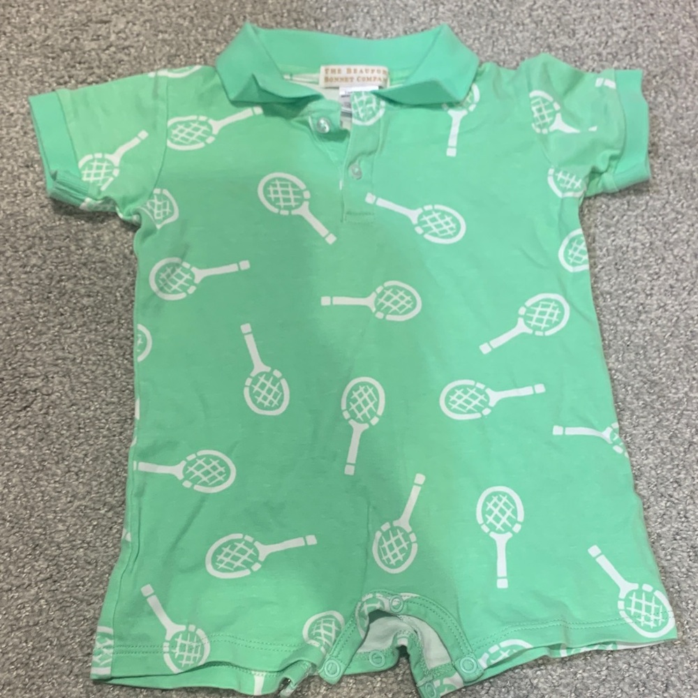 The Beaufort Bonnet Company Mint Baby Romper